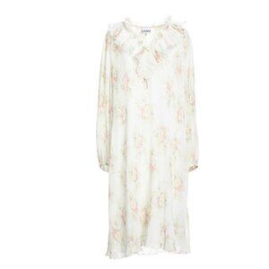 Ganni recycled pleated v neck